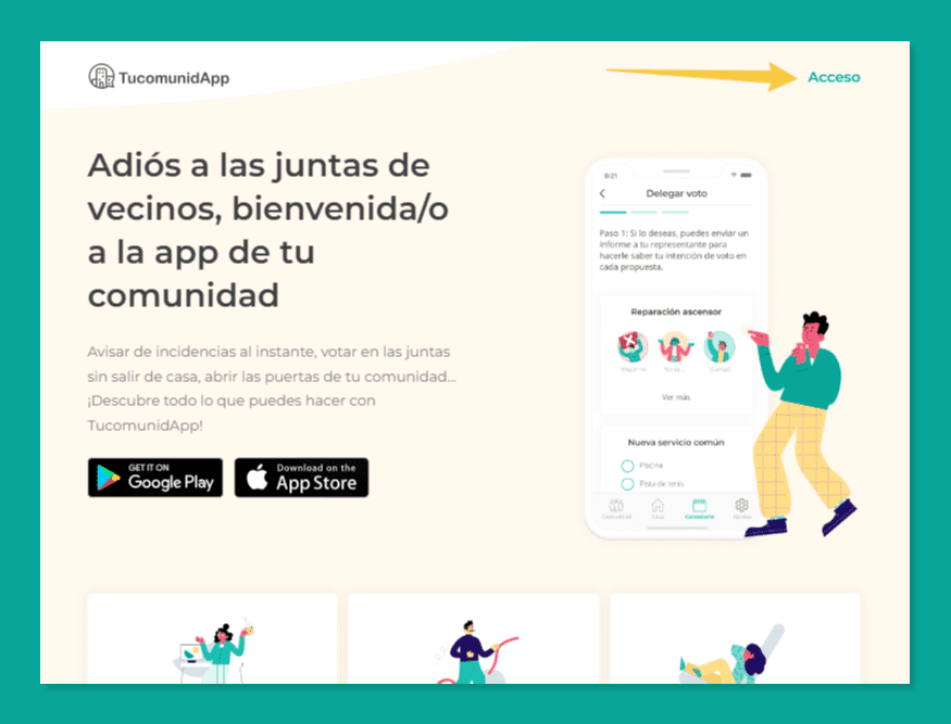 Registro en tucomunidapp.com, captura de pantalla: paso 2