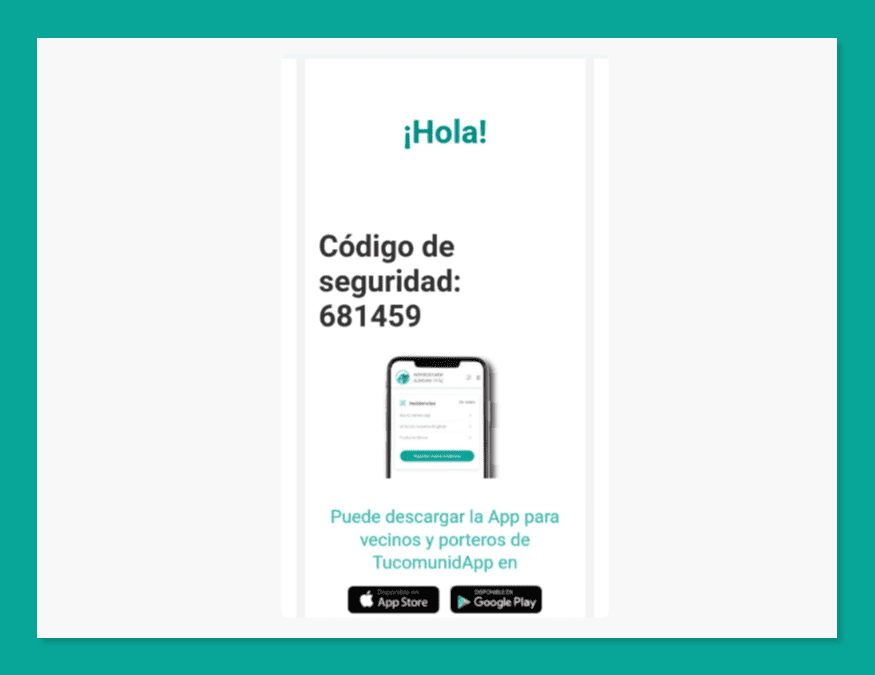 Registro en tucomunidapp.com, captura de pantalla: paso 8